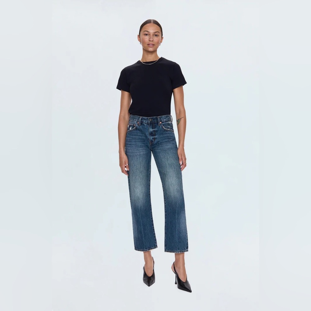 NWT Pistola Lexi Mid Rise Bowed Straight Jean